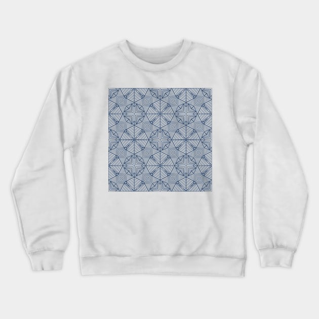 Geo Squares Navy Blue Crewneck Sweatshirt by ProjectM